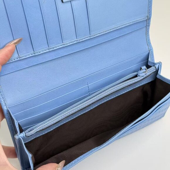 Gucci GG Logo Printed Blue Leather Wallet - Elegant & Versatile Small Leather Go - Picture 8 of 8